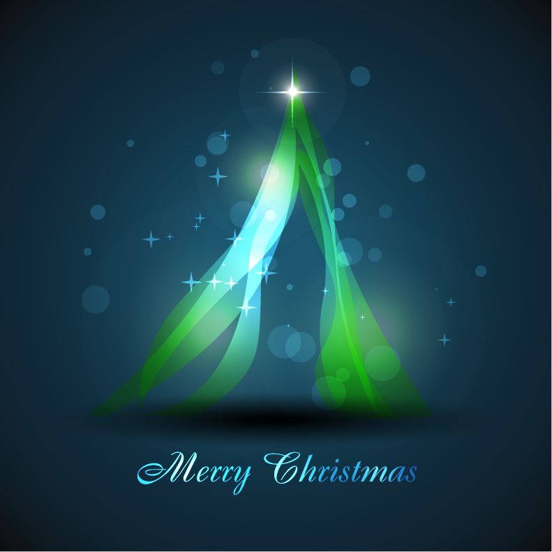 free vector Abstract Glowing Christmas Tree Vector Art